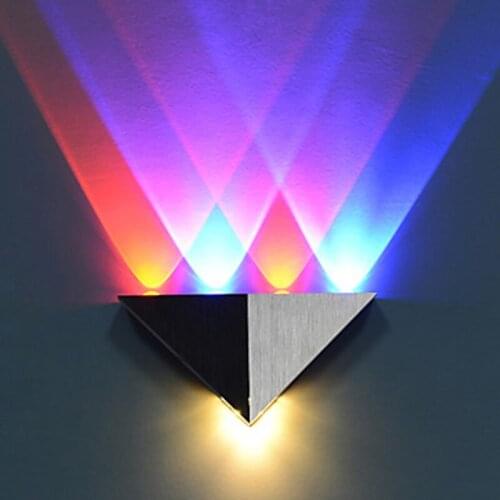Aluminium Triangle LED Wall Lamp 5 Lights Acrylic 90~260V 5W Modern Simple Wandlamp Sconce Fixture Wall Lights Bedroom Bar Cafe
