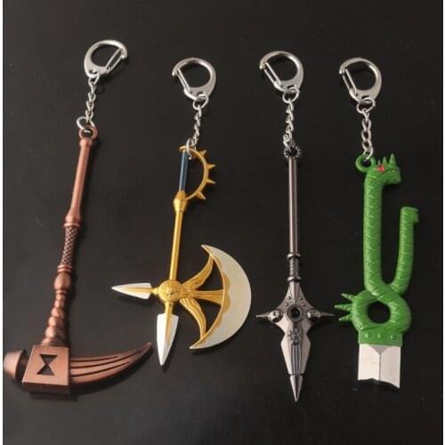 Animation Cosplay seven sins Keychain axe bottle opener weapon model pendant Keyring
