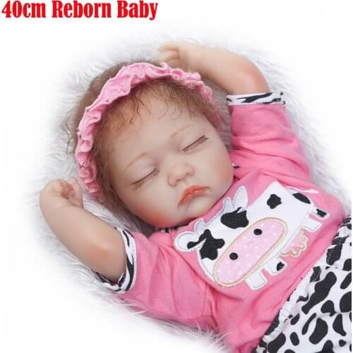 Bebes reborn sleeping baby dolls for sale 16"40cm NPK girl doll soft silicone reborn baby for children gift bonecas
