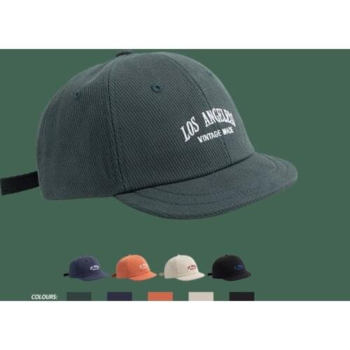 New Short Brim Baseball Cap Hip Hop Casual Flat Brimmed Snapback Hat Cotton Outdoor Sports Men Cap Sunscreen Letter Embroidery