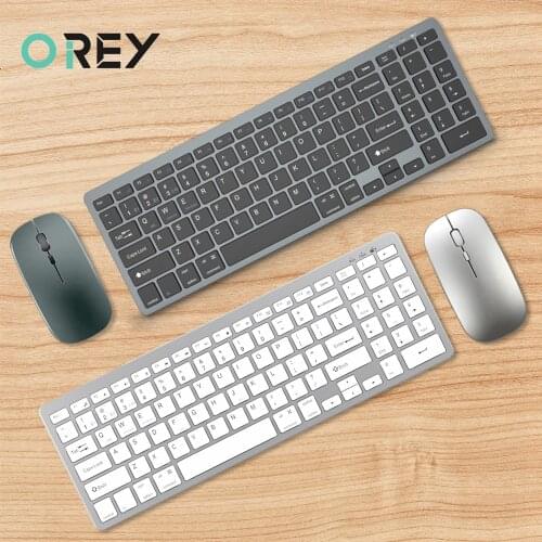 2.4G Bluetooth Wireless Keyboard Mouse Combo Mini Slient Gaming Keyboard Mouse for Tablet iPad PC Gamer Computer Macbook Laptop