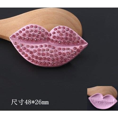 New love mouth full diamond red lips mobile phone case diy jewelry accessories