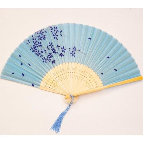 Summer Vintage Bamboo Folding Hand Held Flower Fan Chinese Dance Party Pocket Christmas