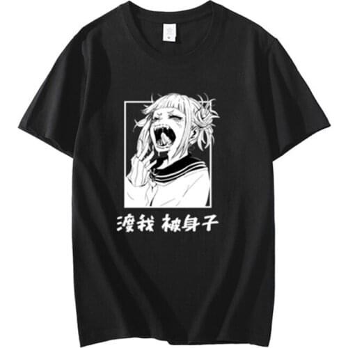 Japanese hip-hop girl Harajuku comics cotton summer T-shirt short-sleeved T-shirt mens fashion T-shirt casual printing T-shirt