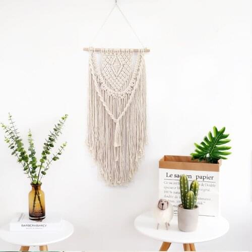 Bohemian Macrame Hanging Tapesptry Wall Decor Cotton Handmade Woven Tapestry Boho Backdrop Living Room Decoration