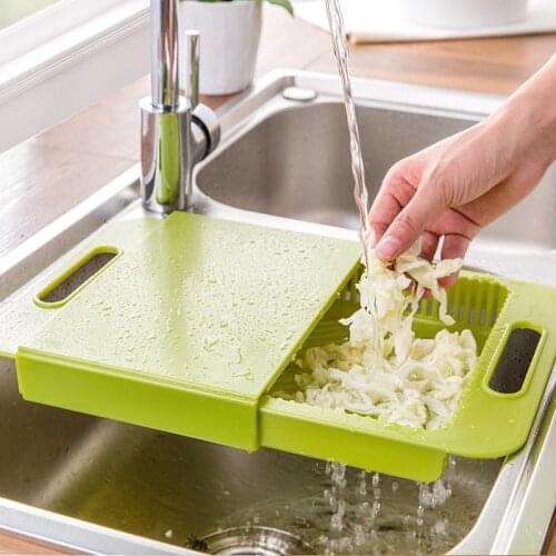 Multifunction Kitchen Sink Plate Chopping Board Small Plastic Fruit Cutting Board Sticky Knife Plate Draining Rack Washing Racks