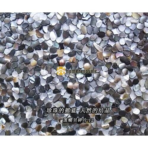 Debris baroque shape shell mosaic tiles MOP black mother of pearl HMSM2018 for fashion kitchen backsplash background wall