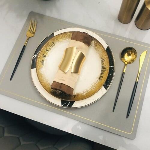 Nordic Luxury Plate Sets Ceramics Glass Steak Dinner Set Round Dessert Platere Staurant Trays Decorative Platos Tableware DA60PZ