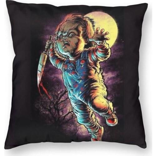 Chucky Killer Doll Cushion Cover 3D Printing Childs Play Horror Movie Floor Pillow Case for Sofa Cool Pillowcase Home Decorative