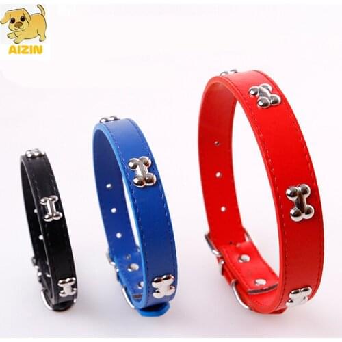 Pet Dog Collars Soft PU Leather Dog Cats Outdoor Leads Collar Adjustable Candy Color For Small Medium Puppy Chihuahua Supplier