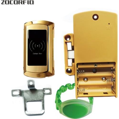 Redesign Intelligent Locker Lock RFID Electronic Cabinet Sauna Wardrobe Lock Zinc Alloy Panel Free Wristband