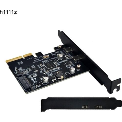 USB 3.1 PCIE PCI Express Expansion Card PCI-E 4X to USB 3.1 Gen2 10Gbps 2-Port USB C Adapter ASMedia ASM3142 Chipset For Desktop