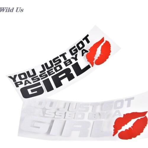 Gift Halloween XMAS Decor YOU JUST GOT PASSED BY A GIRL Kiss Mark Lip Sexy Lipstick Decal Vinyl Car Window Sticker