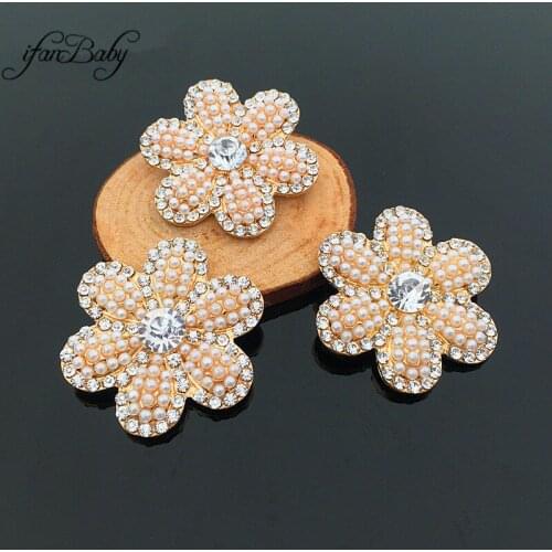 Flat back for DIY accessories Pearl rhinestone pendants