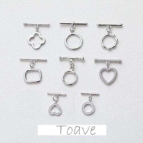 Plating Platinum Color Preserving OT Clasp Bracelet Necklace diy Handmade Material Fitting Round Heart