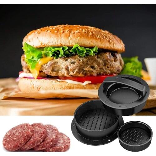 ABS Hamburger Press Meat Pie Press Stuffed Burger Mold Maker with Baking Paper Liners Patty Pastry Tools BBQ Kitchen Accessories