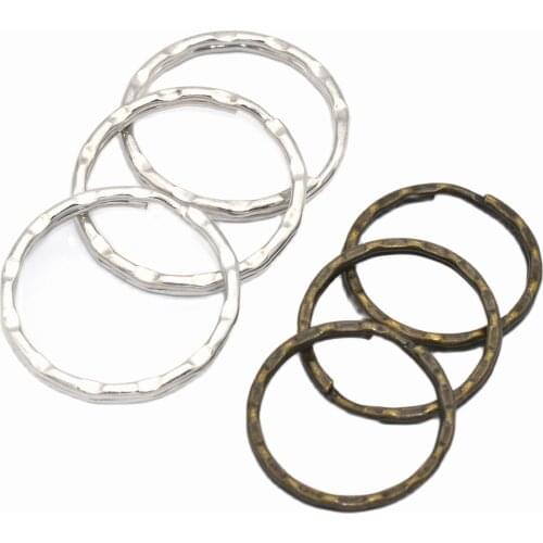 Split Rings Silver Antique Bronze Jump O Rings Strong Flat Key Chain Ring Key Fob Ring Hook Loop DIY Leather Craft for Bags 1"