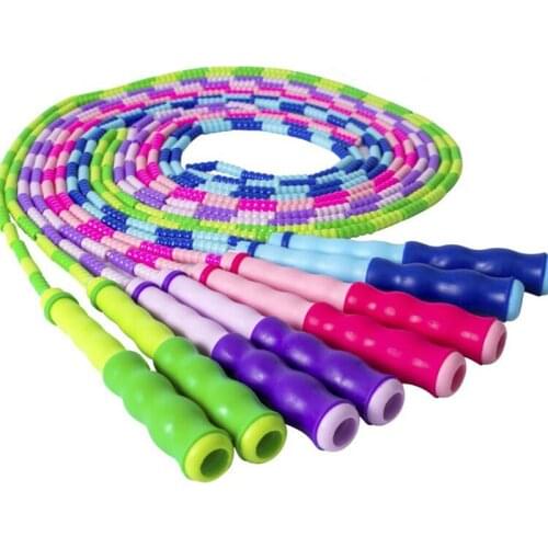 2.8m Length Adjustable Soft Beaded Segment Jump Skipping Rope For Kids