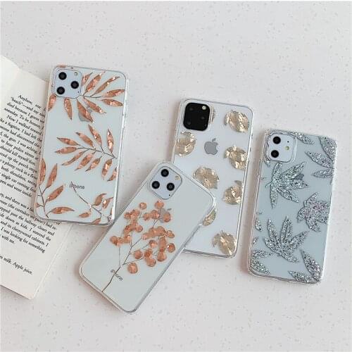 Luxury Rose Gold Art Leaf pineapple Phone Cases For iPhone 11 Pro Max case Cute cover for iPhone XS MAX XR X 7 8 Plus 7Plus Case