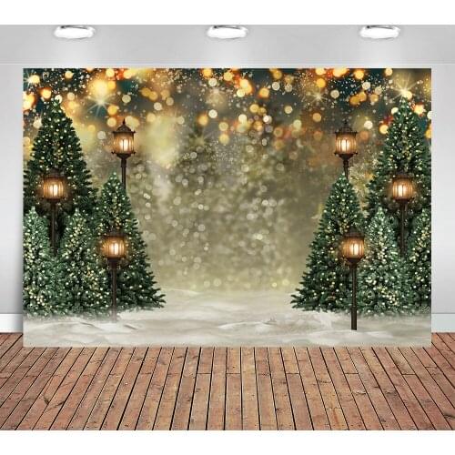 Christmas Backdrop for Photography Winter Wonderland Christmas Tree Photo Background Forest Snow Children Birthday Photocall