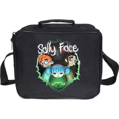 Sally Face Portable Lunch Bags Insulated Lunch Bag for Kids Cold Canvas Carry Case Thermal Bag for Kids Women Girls Ladies Man