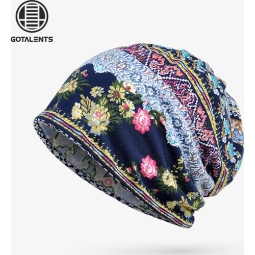 Hat thin pullover hat womens cotton printing all-match sunscreen dual-purpose collar hat