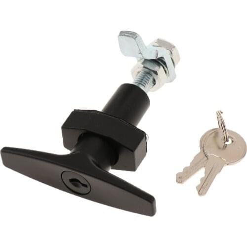 Trailer Caravan Toolbox Cabinet T-Handle Black Garage Door Lock 100x80mm