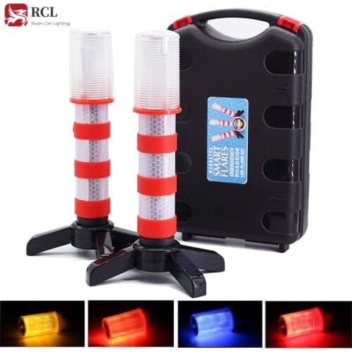 Upright Road Flares Roadside Beacon Safety Strobe Light Warning Signal Alert Magnetic Base for Car Marine Vehicles Trucks