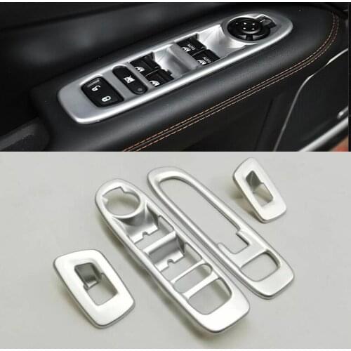 ABS Pearl Chrome Interior buttons panel Cover Trim For Jeep Compass 2017 2018