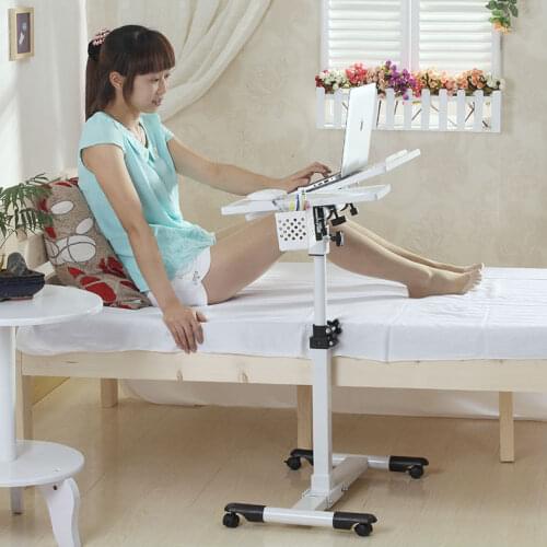 Rotary table for mobile notebook computer desk 360 degrees The lazy bedside table lift computer desk