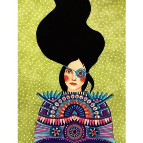 DIY Embroidery Woman Abstract Mosaic Needlework Diamond Art Painting Portrait Cross Stitch Rhinestones Home Decor GJ820