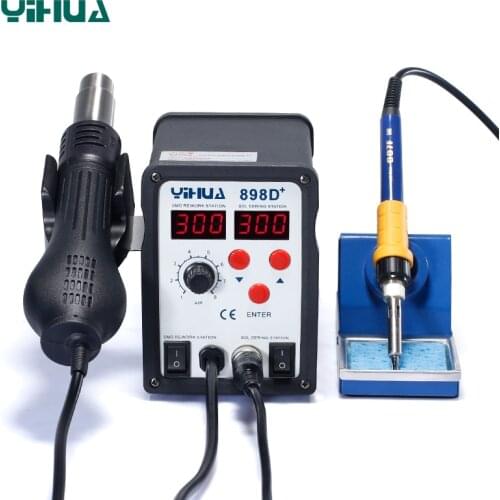 YIHUA898D+ Cell Repair Tool Large Power Soldering Iron Station Soldering Station Hot Air 720W For Motherboard Welder