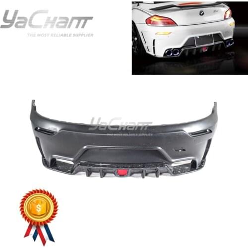 Portion CF Forged Carbon Weave Rear Bumper Fit2009-2013 BMW Z4 E89 Rowen White Wolf Edition Style with Rear Fog Lamp & Relay Kit