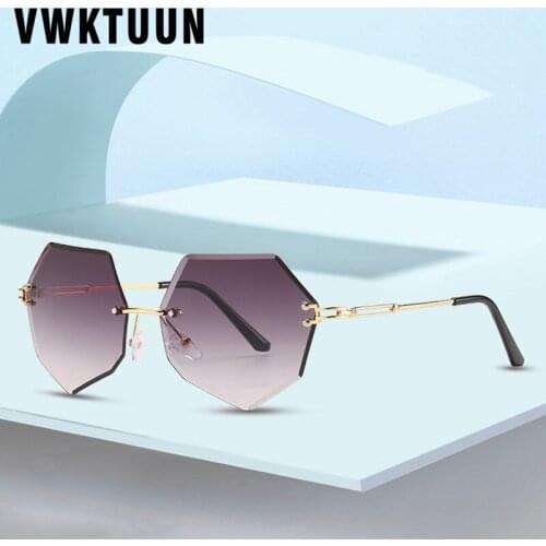 VWKTUUN Sun glasses Women 2020 Points Polygonal Sunglasses Woman UV400 Driving Driver Goggles Gradient Lens Ocean Sunglasses