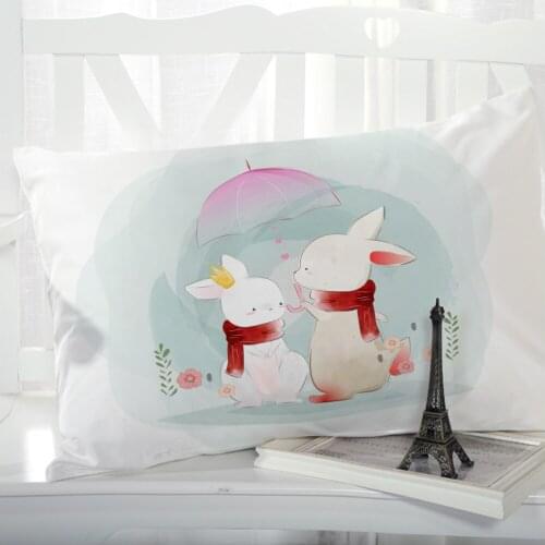 1pc Animal Cartoon Pillow cover Pillow case Bedding Pillowcase Pillowcovers decorative 3D Print for children kids baby rabbit