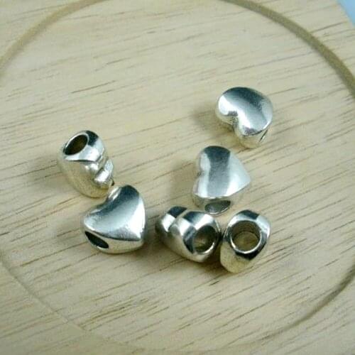 12Pcs Smooth Heart Large Hole Beads For Jewelry Making Bracelet Necklace DIY Accessories 12x10mm a0527