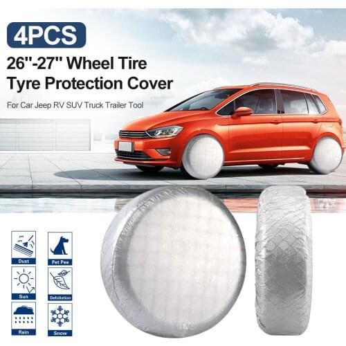 4PC 26"-27" Wheel Tire Tyre Protection Cover for Car Jeep SUV Car Tire Storage Bags Aluminum Film Auto Tyre Accessories