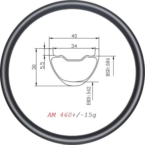 650B MTB AM ENDURO 40mm wide clincher tubeless disc carbon rim 30mm deep 24H 2H8 32H UD 3K 12K 27.5er All Mountain bicycle wheel