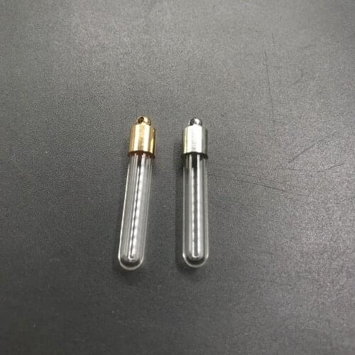 8pcs Tube Shape glass Vial Pendant locket charms mini wish glass bottles with mix Tassel cap name on rice art jewelry making