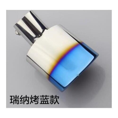 Car styling stainless steel Grilled blue exhaust pipe tail rear muffler tip pipes 1pcs for Hyundai VERNA/Solaris Accessories