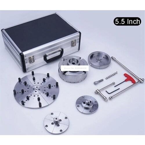 Household 5.5 Inch Wood Lathe Chuck Self-centering Woodworking Wooden Rotary Lathe Chuck Aluminum Alloy Woodworking Chuck Set
