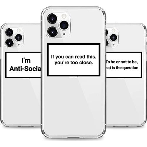 Phone Case for IPhone 6s 7 8 11 12 Mini Plus Pro X XS MAX XR Funny Letters Cases Soft Silicone Fitted TPU Back Accessories Cover