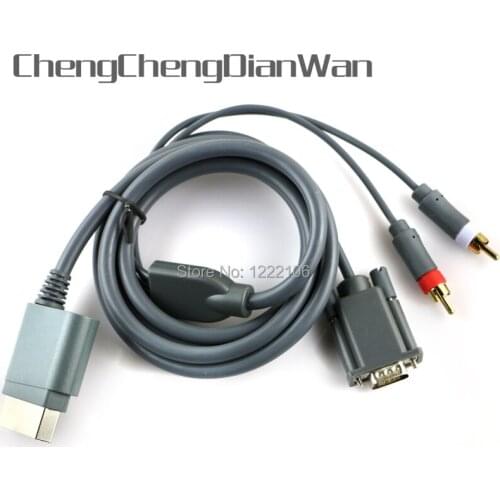 ChengChengDianWan 3pcs/lot HD High Definition Slim Video Audio HDTV RCA AV VGA PC Monitor Cable Cord Connecter For xbox360