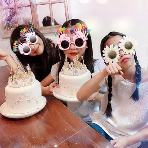 Happy Birthday Photo Booth Glasses Eyeglasses Birthday Party Photo Frame Photo Props Baby Shower Kid Adult Party Supplies