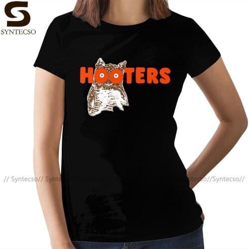 Hooters T-Shirt Hooters Merchandise T Shirt 100 Cotton White Women tshirt Short-Sleeve Simple Ladies Tee Shirt