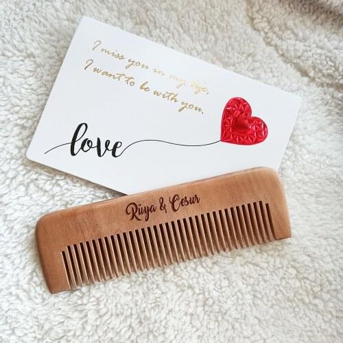 Personalized Hair Combs Wedding Favors and Gifts Custom Name Engraved Wood Comb Wedding Souvenir Wooden Pocket Comb Length 13cm