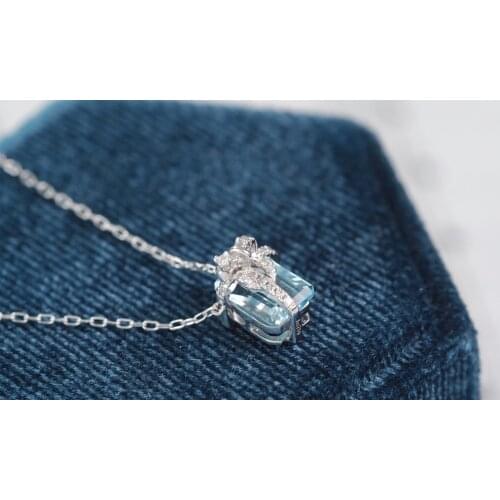 JL516 Fine Jewelry Solid 18K White Gold Nature 0.85ct Green Emerald Pendants Necklaces for Women Fine Jewelry for Women Gifts