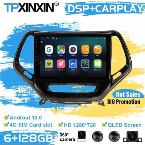 Cameras Car Radio Stereo Receiver Android10 For JEEP Cheroki 2014 2015 2016 2017 2018 GPS Player Navigation Auto Audio Head Unit