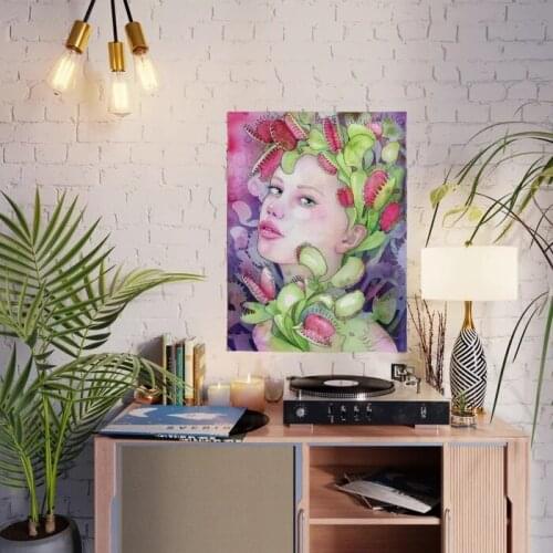 Wall Artwork Botanical Modular Canvas Pictures Home Decoration Under the Gaze Painting Prints Venus Flytrap Poster Living Room