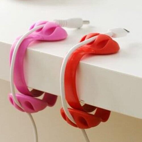 Desk Cable Winder 3 Port Cable Management School Silicon Phone Cable Organizer